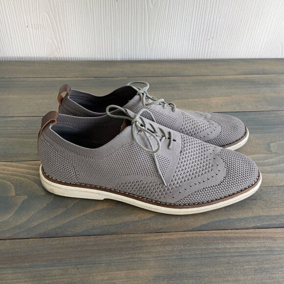 Bill Blass Soft Flyknit Gray Woven Cloth Oxfords, w/Memory Foam Mens 10.5 (L7) - Picture 4 of 7